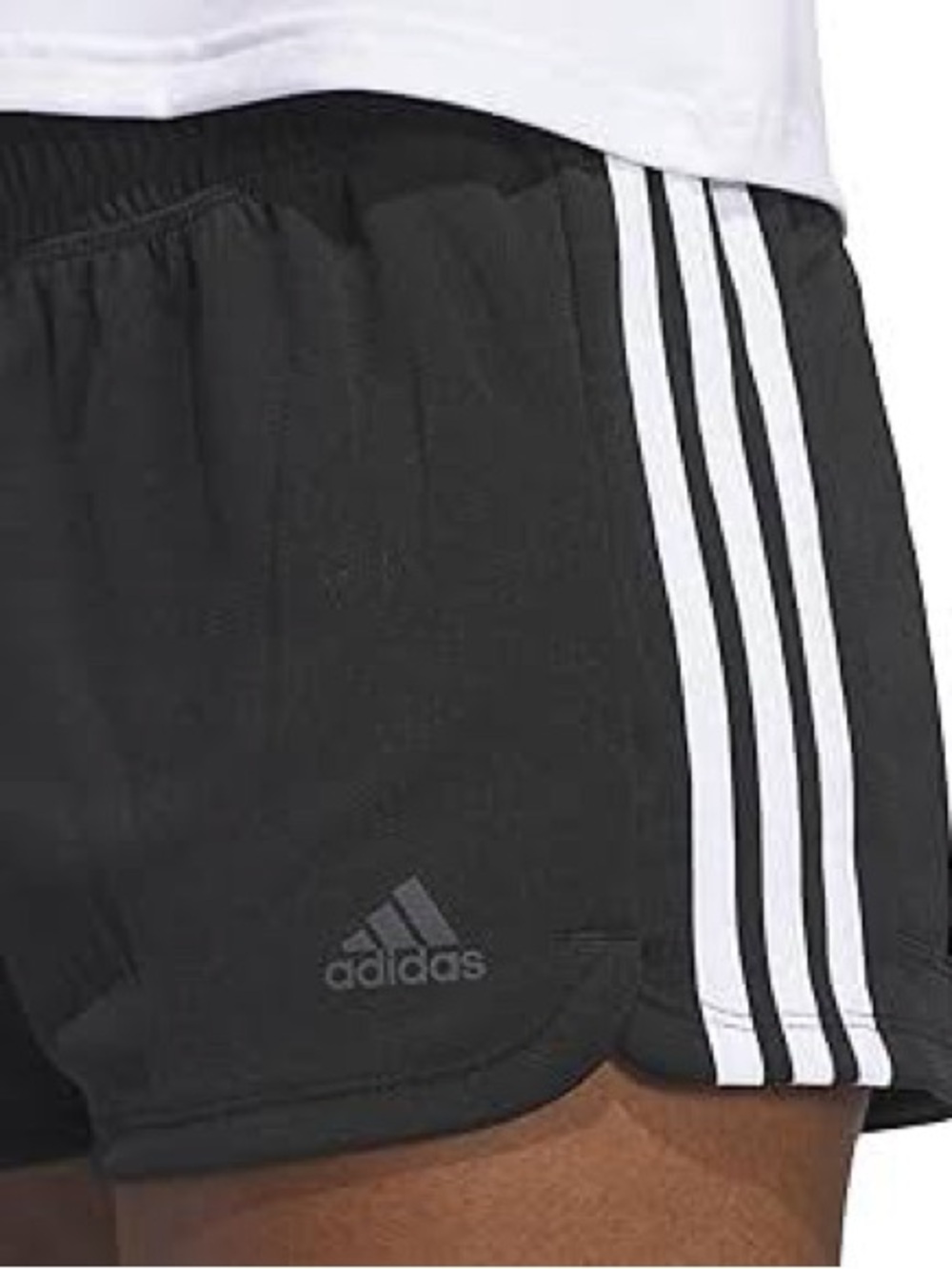 adidas Black Athletic Shorts with White 3-Stripes